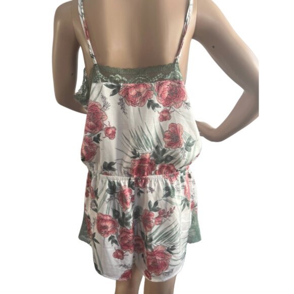 LA VIE EN ROSE One piece jumpsuit / Lingerie / Floral & Lace / Size L - Picture 2 of 9